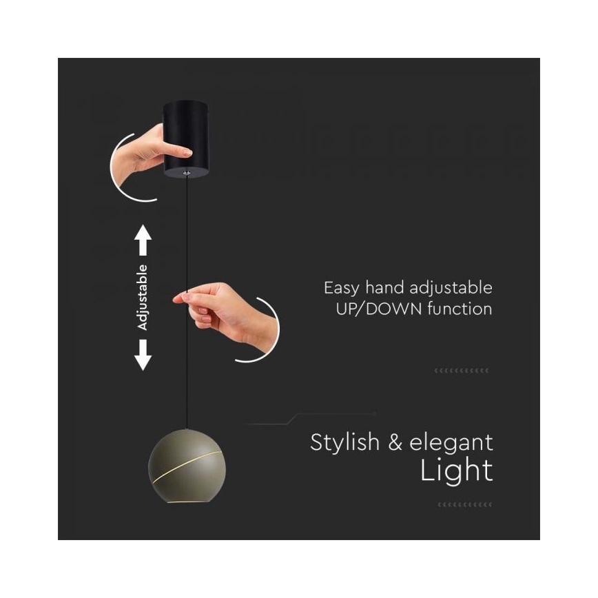 Lustră LED tactilă pe cablu LED/8,5W/230V 3000K auriu