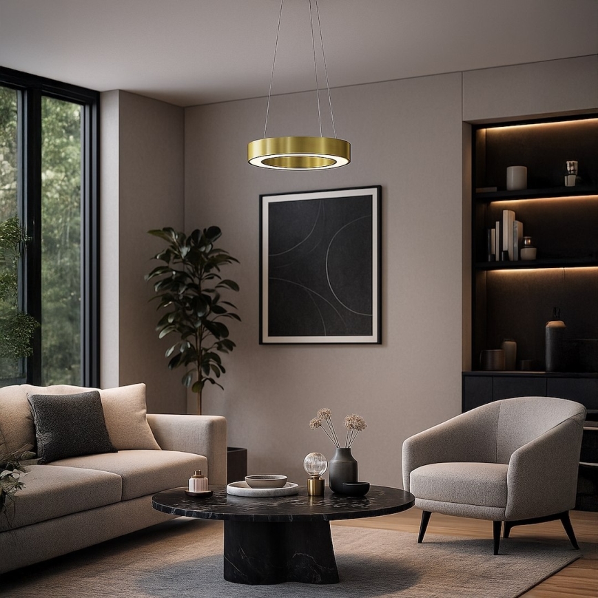 Lustră LED UNION pe cablu, 40 W, 230 V, 3000/4000/6500 K, Ø 40 cm, auriu