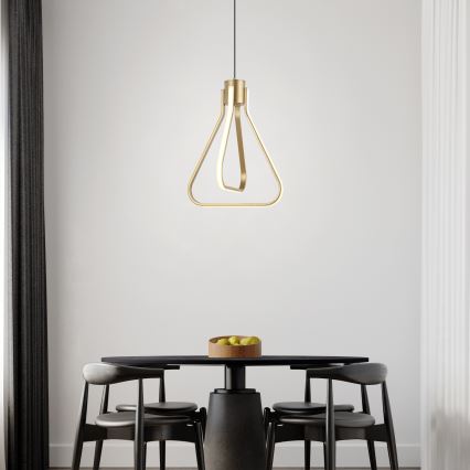 Lustră LED ZING pe cablu, 19W, 230V, auriu