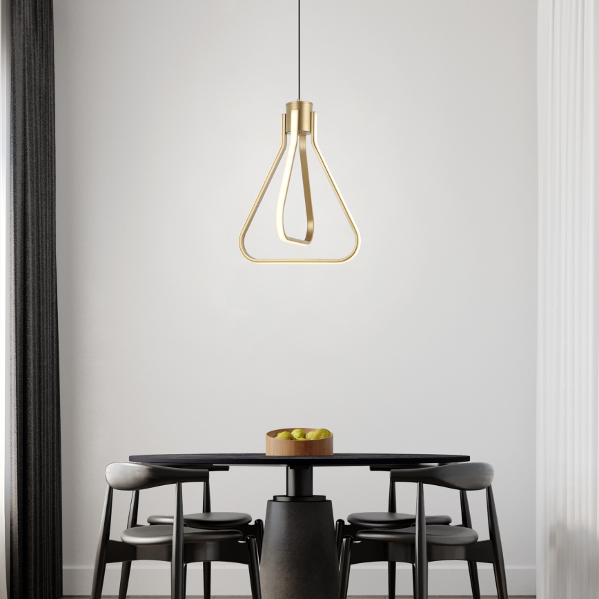 Lustră LED ZING pe cablu, 19W, 230V, auriu