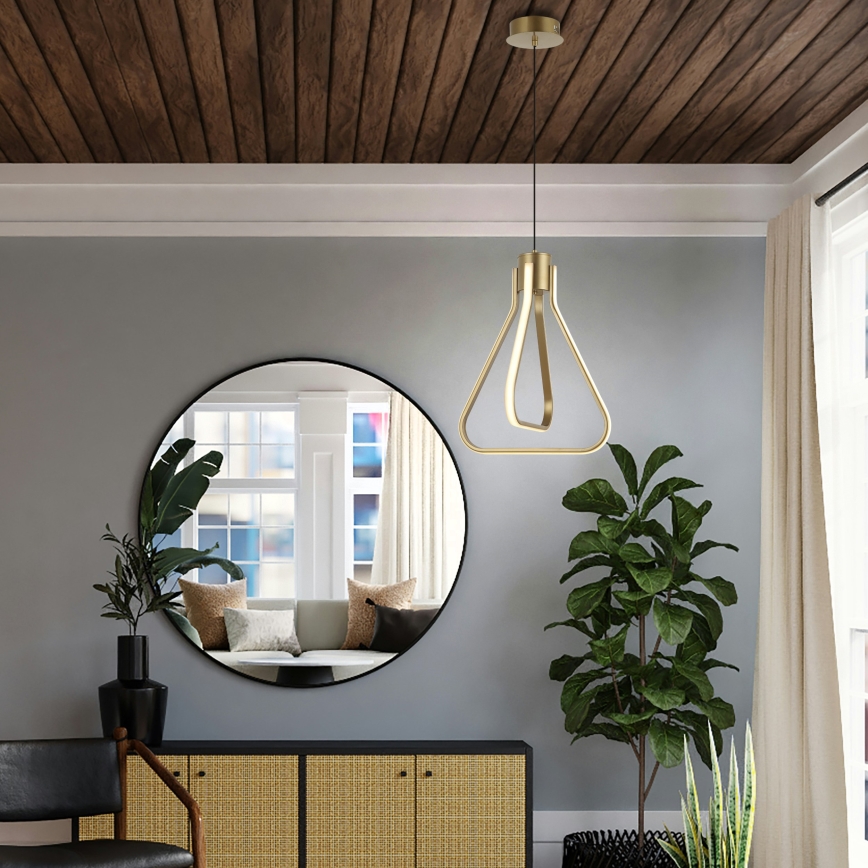 Lustră LED ZING pe cablu, 19W, 230V, auriu