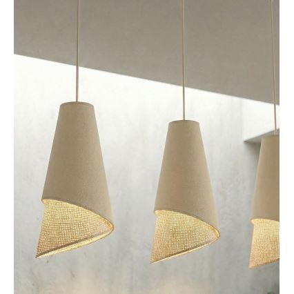 Lustră MODA pe cablu 3xE27/15W/230V bej/ratan