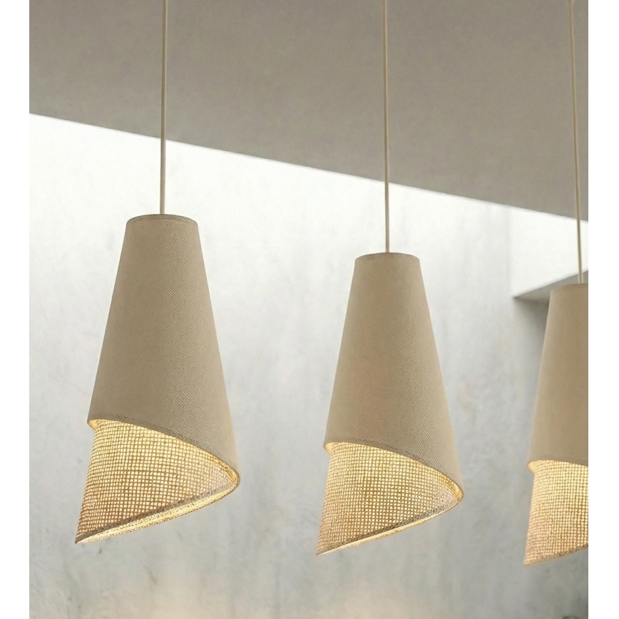 Lustră MODA pe cablu 3xE27/15W/230V bej/ratan