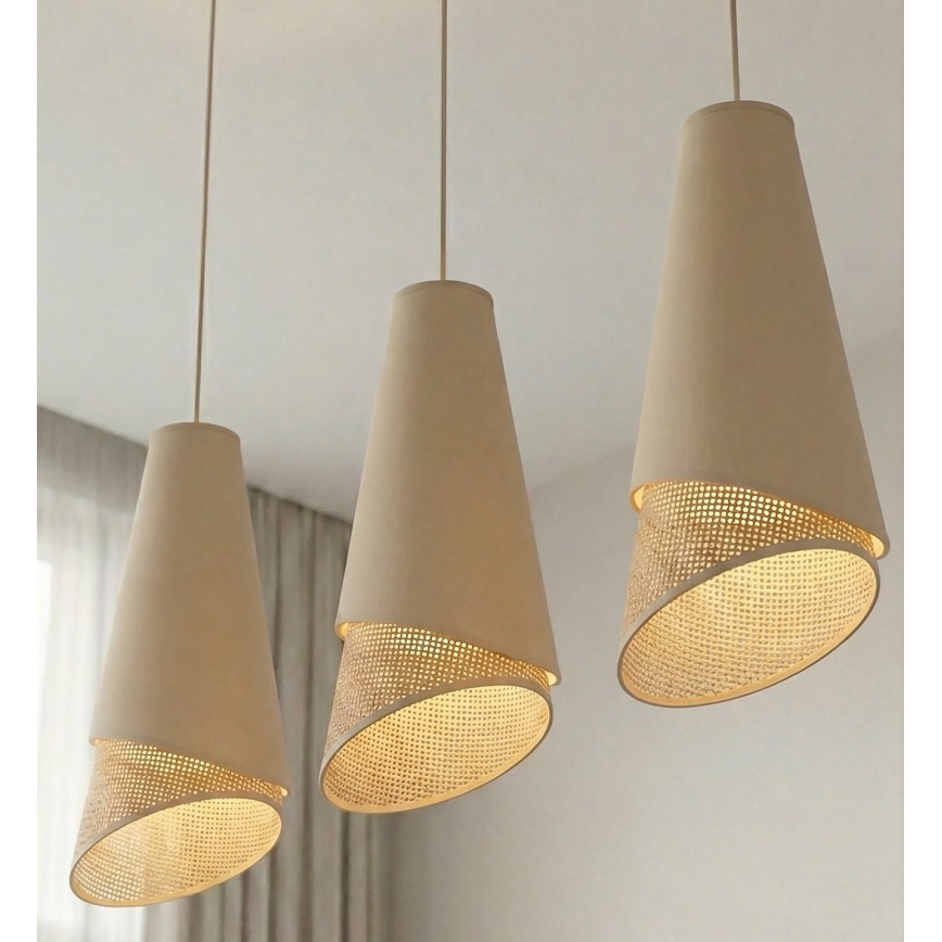 Lustră MODA pe cablu 3xE27/15W/230V bej/ratan
