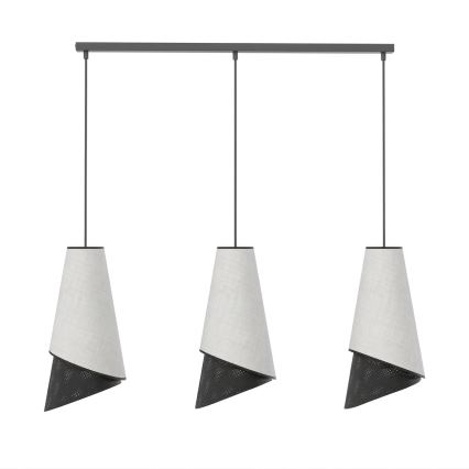 Lustră MODA pe cablu, 3xE27/15W/230V, gri/negru