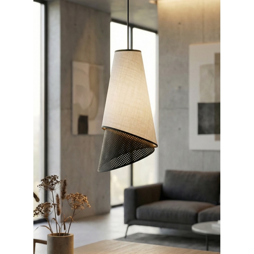 Lustră MODA pe cablu, 3xE27/15W/230V, gri/negru