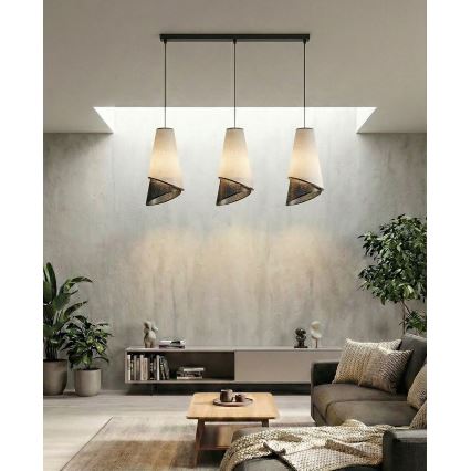 Lustră MODA pe cablu, 3xE27/15W/230V, gri/negru