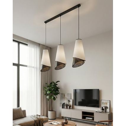 Lustră MODA pe cablu, 3xE27/15W/230V, gri/negru