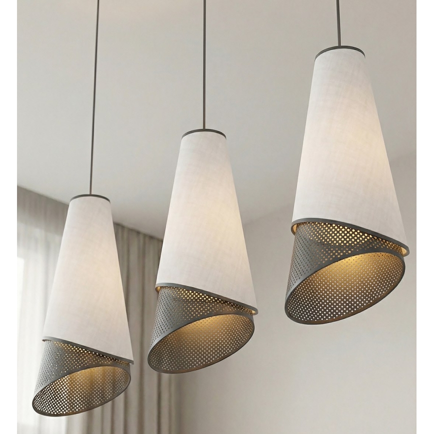 Lustră MODA pe cablu, 3xE27/15W/230V, gri/negru
