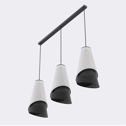 Lustră MODA pe cablu, 3xE27/15W/230V, gri/negru