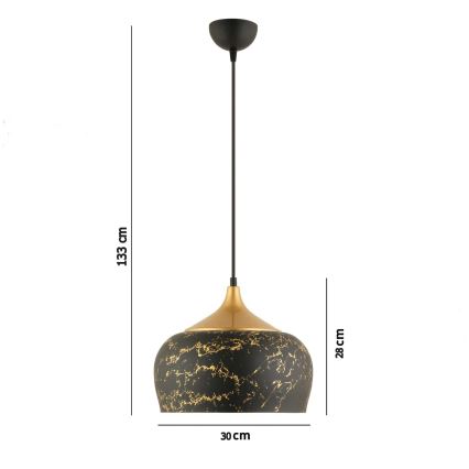 Lustră MONZA suspendată cu cablu 1xE27/40W/230V Ø 30 cm negru/bronz