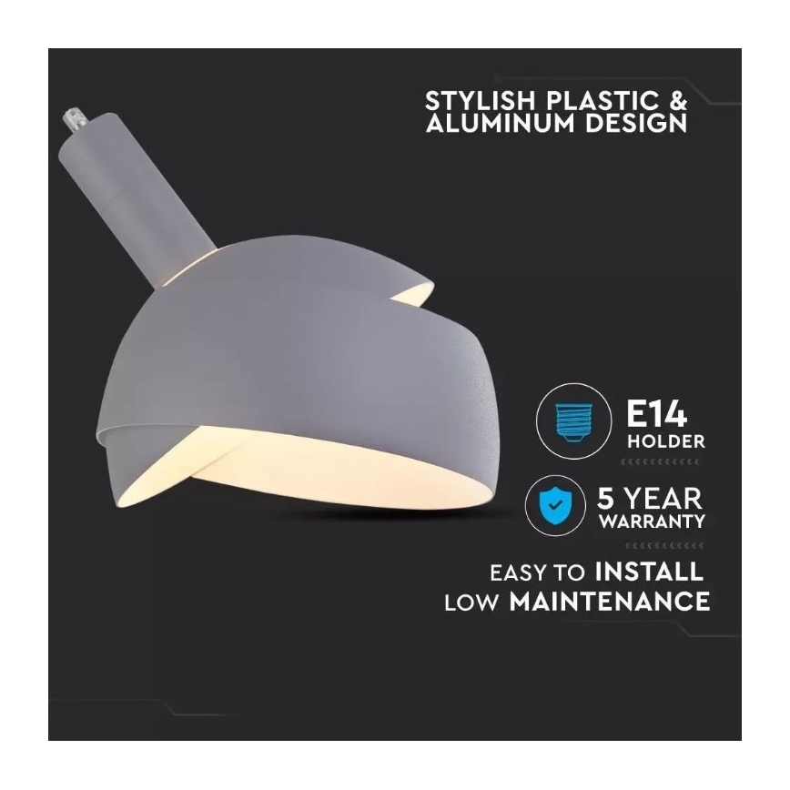 Lustră pe cablu 1xE14/60W/230V gri