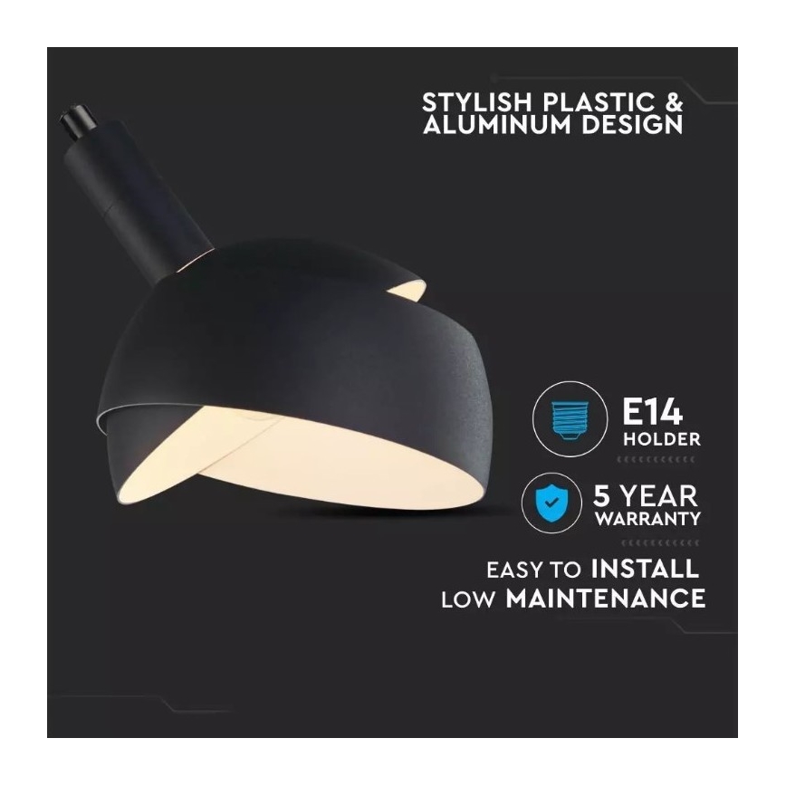 Lustră pe cablu 1xE14/60W/230V neagră