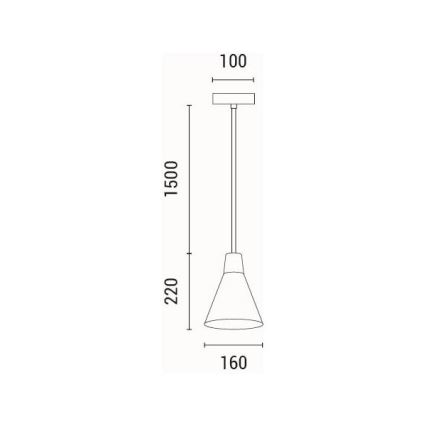 Lustră pe cablu 1xE27/15W/230V gri