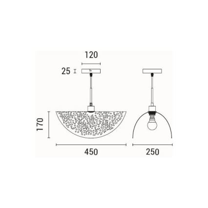 Lustră pe cablu 1xE27/15W/230V negru