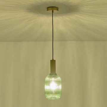 Lustră pe cablu 1xE27/15W/230V verde 13 cm