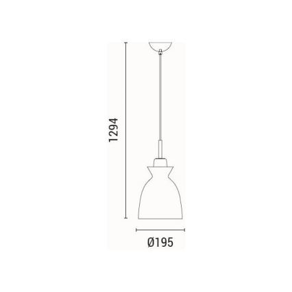 Lustră pe cablu 1xE27/15W/230V verde pr. 19,5 cm