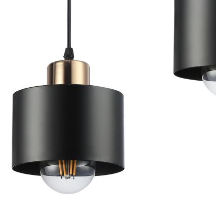 Lustră pe cablu 1xE27/35W/230V d. 12 cm negru/auriu