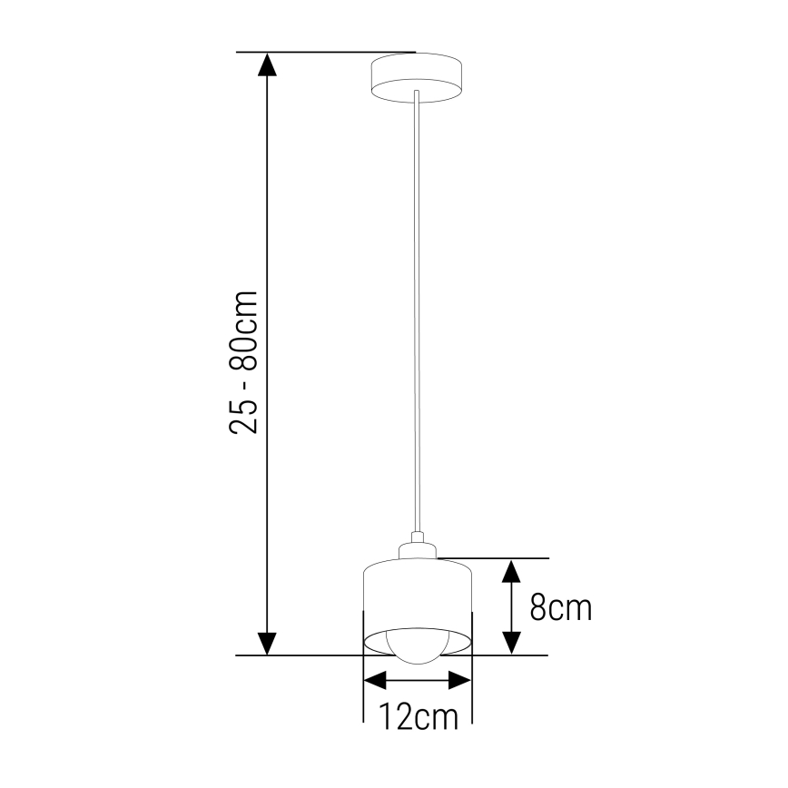 Lustră pe cablu 1xE27/35W/230V d. 12 cm negru/auriu