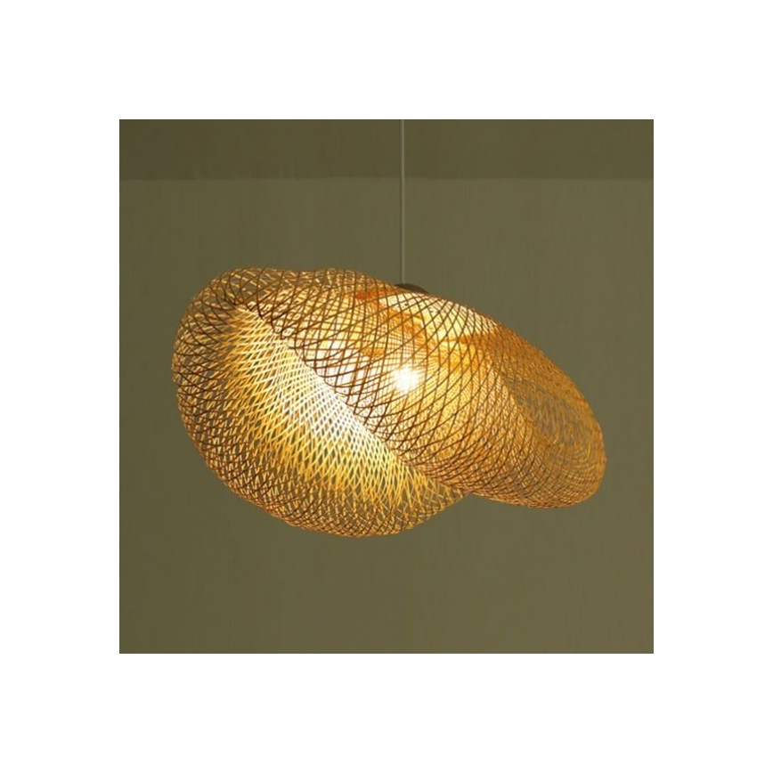 Lustră pe cablu 1xE27/40W/230V bambus/bej Zambelis 19103