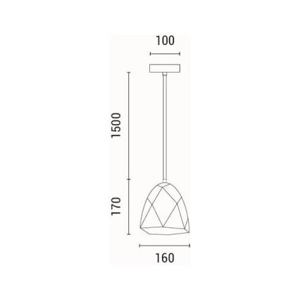 Lustră pe cablu 1xE27/40W/230V gri