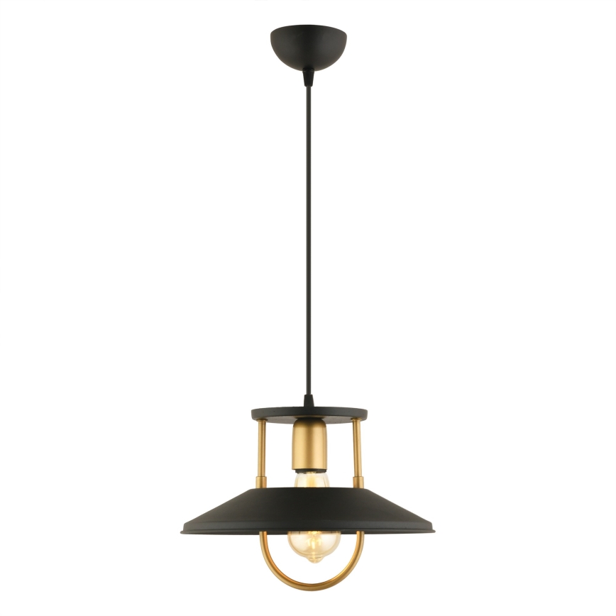 Lustră pe cablu 1xE27/40W/230V negru/auriu