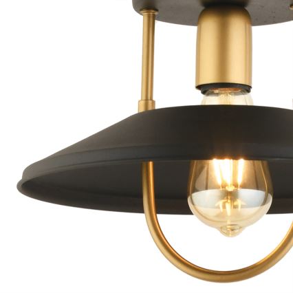 Lustră pe cablu 1xE27/40W/230V negru/auriu