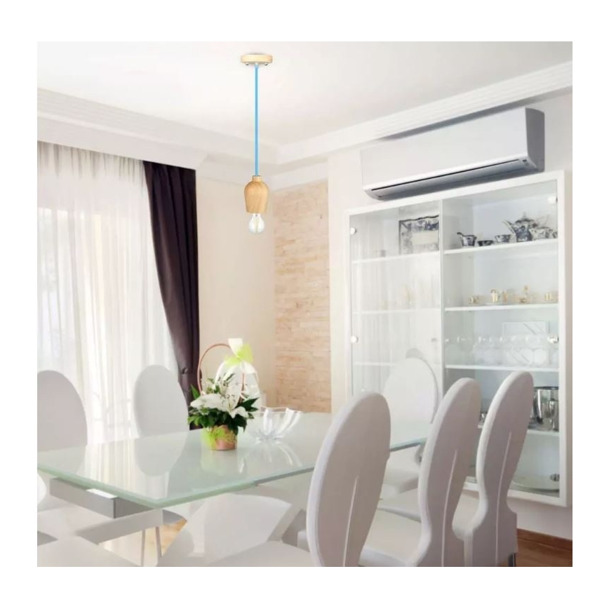 Lustră pe cablu 1xE27/60W/230V albastră