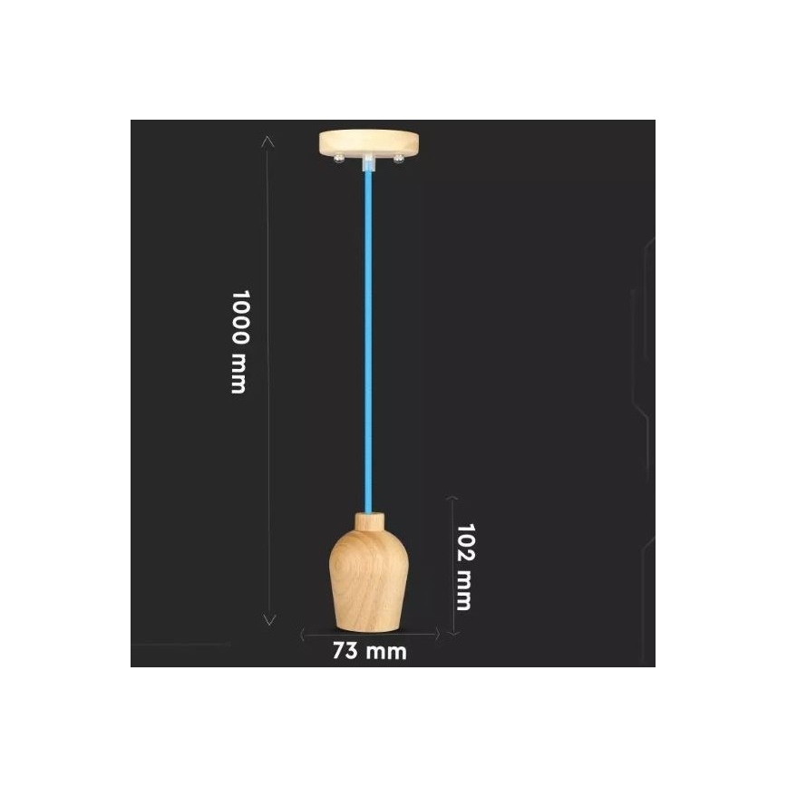 Lustră pe cablu 1xE27/60W/230V albastră