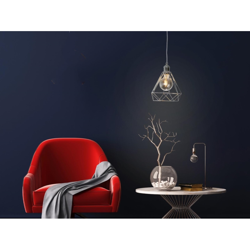 Lustră pe cablu 1xE27/60W/230V d. 22 cm crom lucios