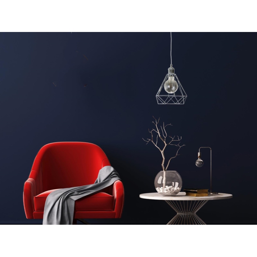 Lustră pe cablu 1xE27/60W/230V d. 22 cm crom lucios