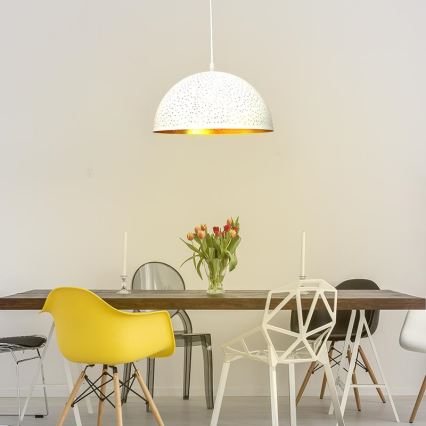 Lustră pe cablu 1xE27/60W/230V d. 30 cm alb