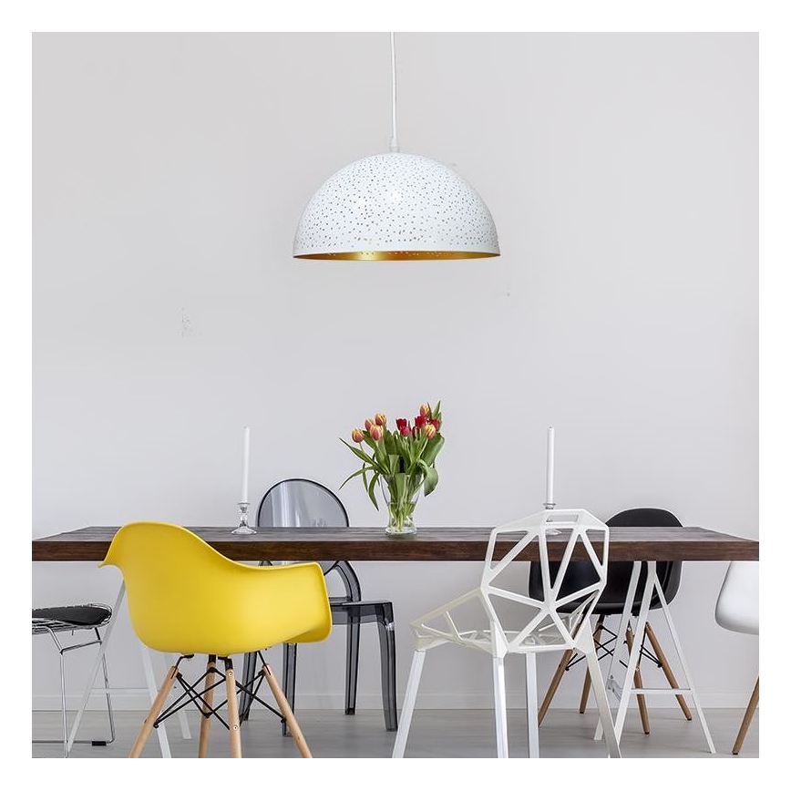 Lustră pe cablu 1xE27/60W/230V d. 30 cm alb
