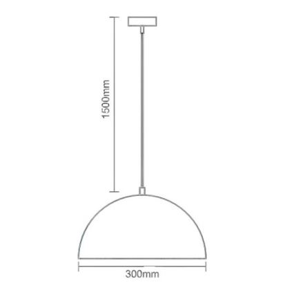 Lustră pe cablu 1xE27/60W/230V d. 30 cm alb