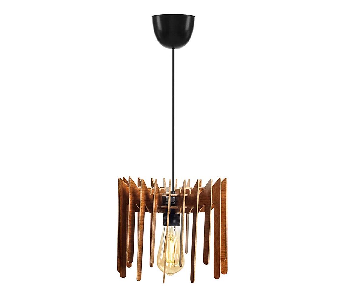 Lustră pe cablu 1xE27/60W/230V maro d. 23 cm lemn