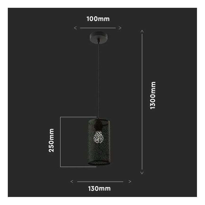 Lustră pe cablu 1xE27/60W/230V neagră