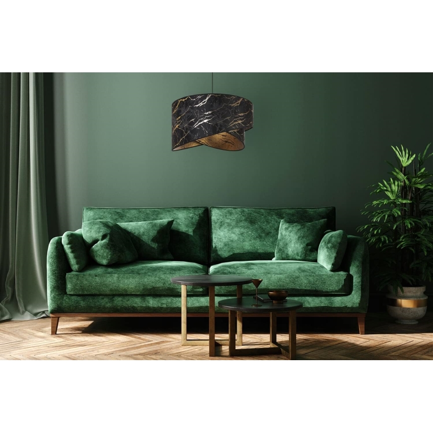 Lustră pe cablu 1xE27/60W/230V negru/auriu