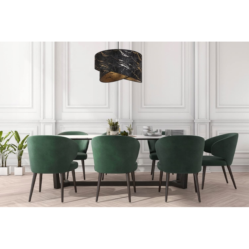 Lustră pe cablu 1xE27/60W/230V negru/auriu