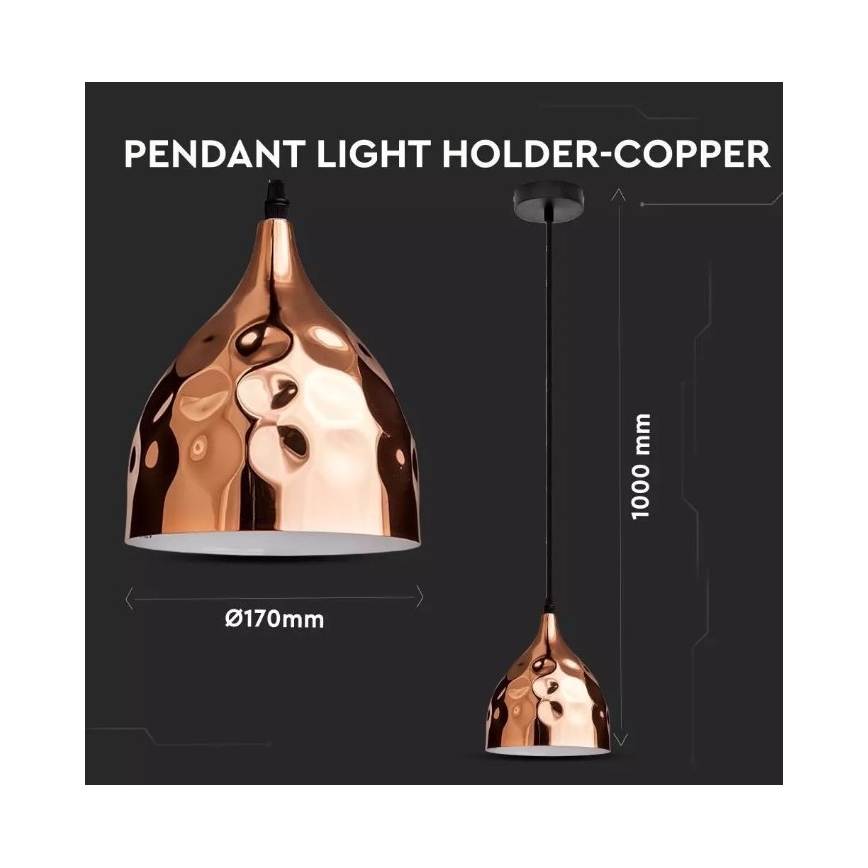 Lustră pe cablu 1xE27/60W/230V roz-auriu