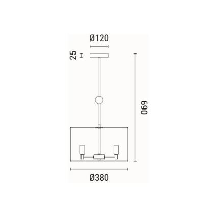 Lustră pe cablu 3xE14/15W/230V