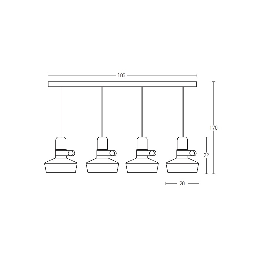 Lustră pe cablu 4xE27/40W/230V negru Zambelis 1993-B