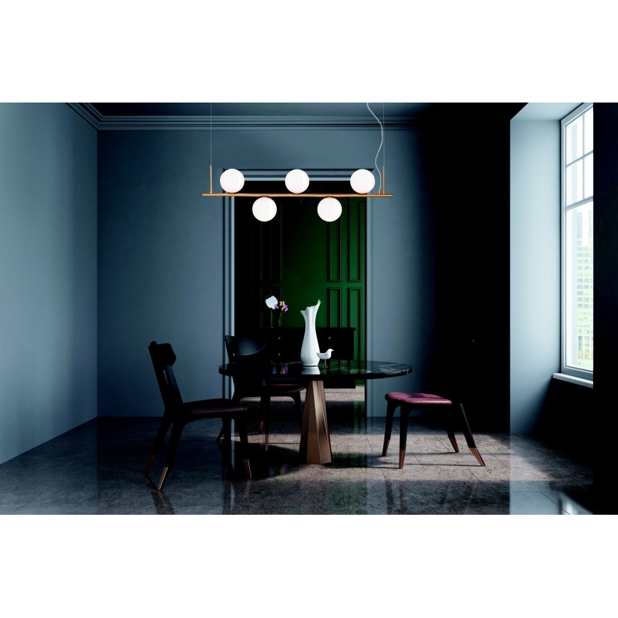 Lustră pe cablu 5xE14/15W/230V auriu Zambelis 1998