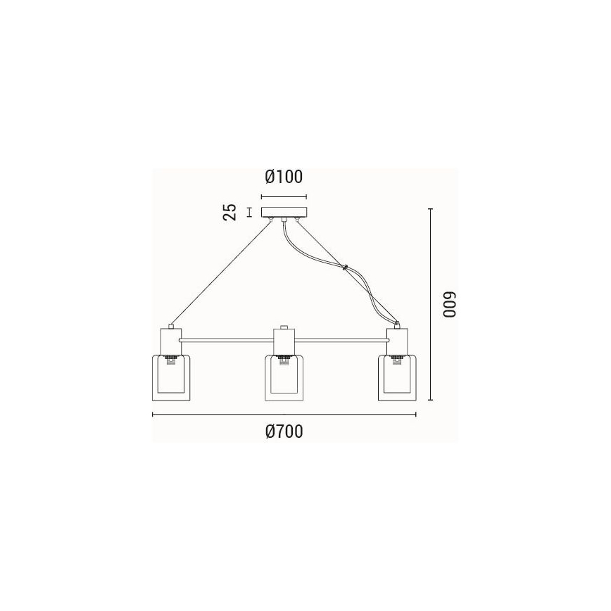 Lustră pe cablu 6xE14/15W/230V