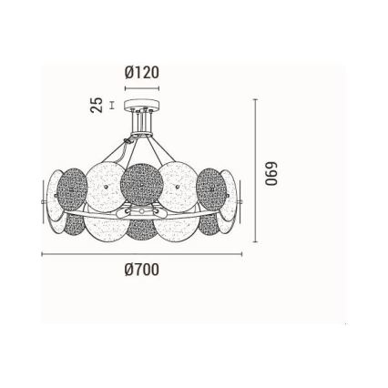 Lustră pe cablu 8xE14/40W/230V