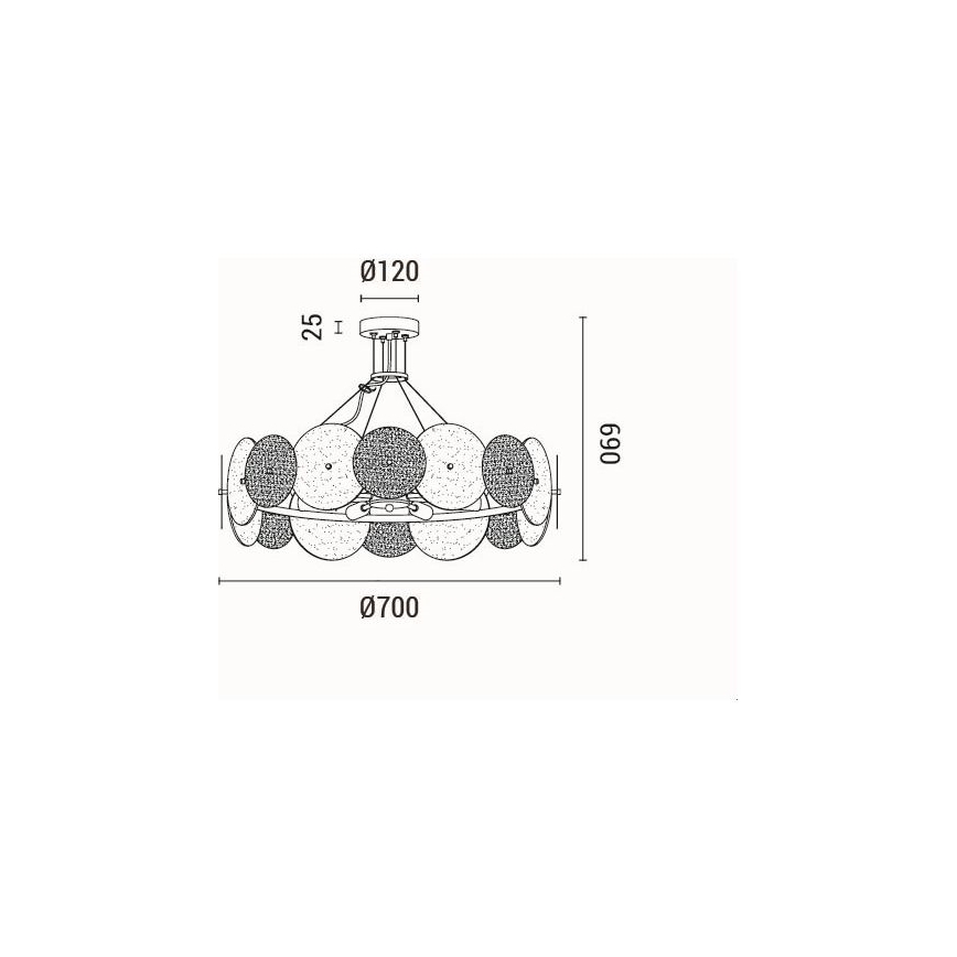 Lustră pe cablu 8xE14/40W/230V