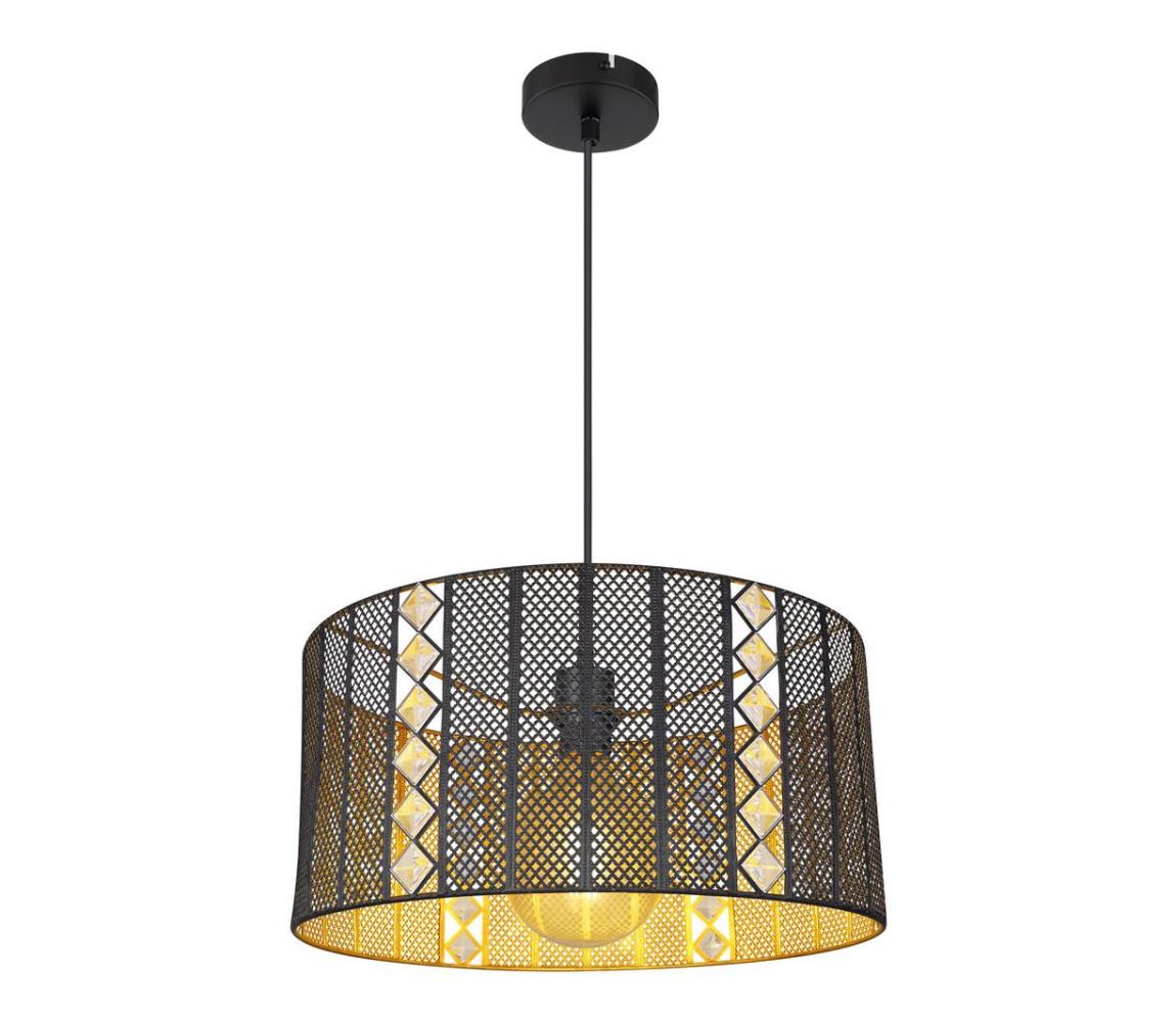 Lustră pe cablu ABINY 1xE27/60W/230V aurie/neagră Globo 15450H