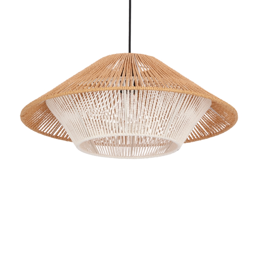 Lustră pe cablu AFRICA 1xE27/40W/230V diam. 50 cm maro/crem