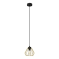 Lustră pe cablu AGAT 1xE27/15W/230V auriu/negru