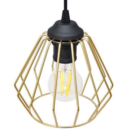 Lustră pe cablu AGAT 1xE27/15W/230V auriu/negru