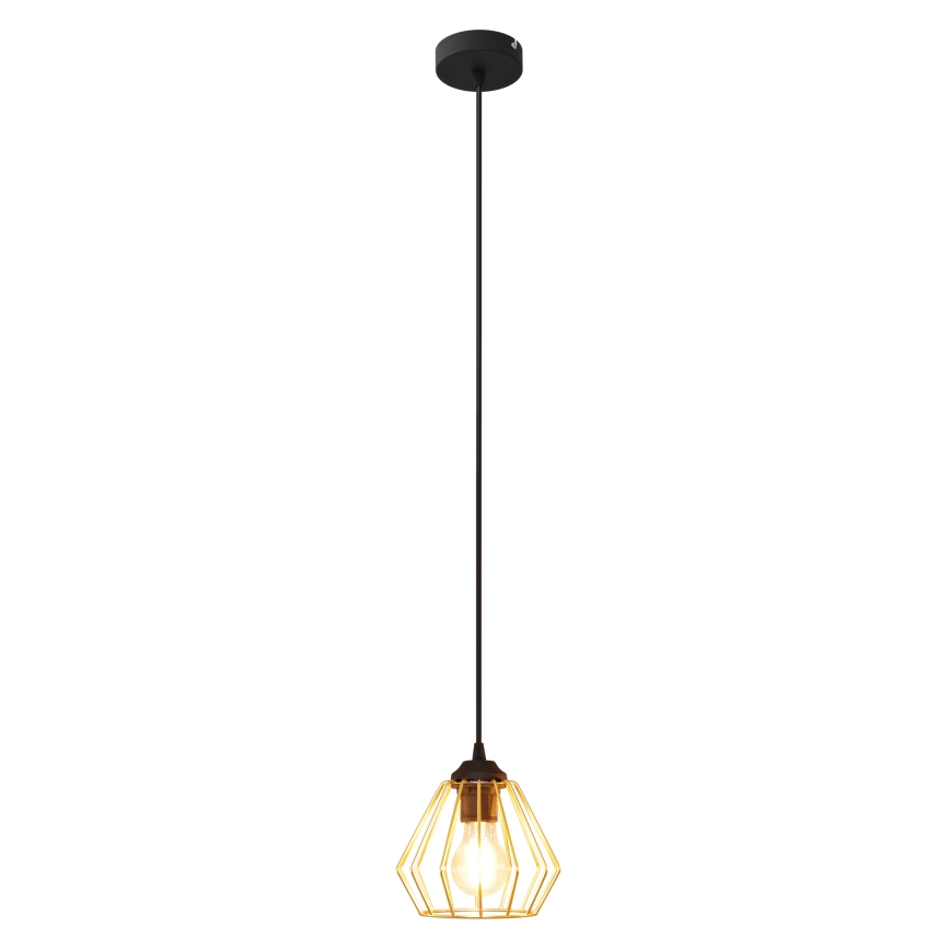 Lustră pe cablu AGAT 1xE27/15W/230V auriu/negru